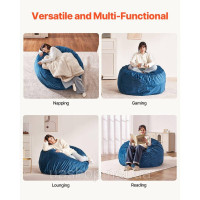 Vevor 314857 Bean Bag Seat Cushion Bean Bag with Removable Cover Blue Adults Round