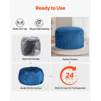 Vevor 314857 Bean Bag Seat Cushion Bean Bag with Removable Cover Blue Adults Round