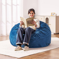 Vevor 314857 Bean Bag Seat Cushion Bean Bag with Removable Cover Blue Adults Round