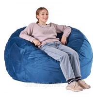 Vevor 314857 Bean Bag Seat Cushion Bean Bag with Removable Cover Blue Adults Round