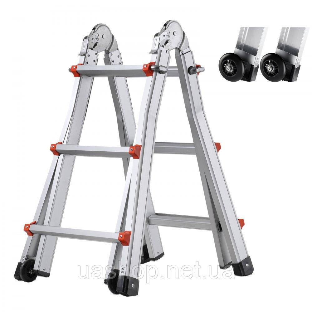 Vevor 315893 Багатофункціональна телескопічна драбина A-Frame 10 футів для домашньої роботи