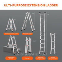 Vevor 315893 Багатофункціональна телескопічна драбина A-Frame 10 футів для домашньої роботи