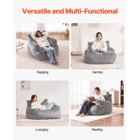 Vevor 314858 Bean Bag Seat Cushion Sofa Крісло з підлокітниками для дорослих Plush Grey Vevor 314858 Bean Bag Seat Cushion Sofa Крісло з підлокітниками для дорослих Plush Grey