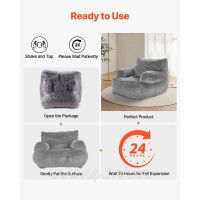 Vevor 314858 Bean Bag Seat Cushion Sofa Крісло з підлокітниками для дорослих Plush Grey Vevor 314858 Bean Bag Seat Cushion Sofa Крісло з підлокітниками для дорослих Plush Grey