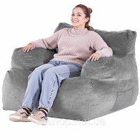 Vevor 314858 Bean Bag Seat Cushion Sofa Крісло з підлокітниками для дорослих Plush Grey Vevor 314858 Bean Bag Seat Cushion Sofa Крісло з підлокітниками для дорослих Plush Grey
