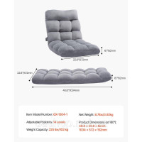 Vevor 314862 Розкладний стілець зі спинкою 14 ступенів Floor Cushion Floor Chair Vevor 314862 Розкладний стілець зі спинкою 14 ступенів Floor Cushion Floor Chair