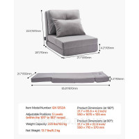 Vevor 314866 диван-ліжко підлоговий диван диван-ліжко Lazysofa з 5 положеннями регулювання сірий