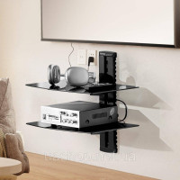 Vevor 314895 Настінне кріплення AV Media Stand Регульована полиця для проектора 2 шари чорного кольору Vevor 314895 Настінне кріплення AV Media Stand Регульована полиця для проектора 2 шари чорного кольору