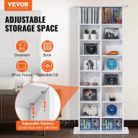 Vevor 314896 Шафа для зберігання медіа 8 ярусів, регульовані полиці для DVD, 464 CD, білий