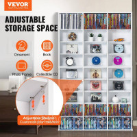 Vevor 314905 Медіа-шафа, 9-рівнева стійка для DVD-дисків до 756 компакт-дисків, регульовані полиці для компакт-дисків з 27 Vevor 314905 Медіа-шафа, 9-рівнева стійка для DVD-дисків до 756 компакт-дисків, регульовані полиці для компакт-дисків з 27