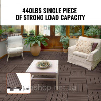 Vevor 315925 Плитка для тераси 10x Click Tiles, плитка для балкону, плитка 295x295 мм, темно-коричнева