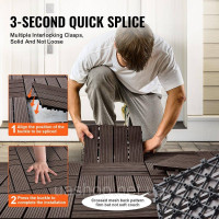 Vevor 315925 Плитка для тераси 10x Click Tiles, плитка для балкону, плитка 295x295 мм, темно-коричнева