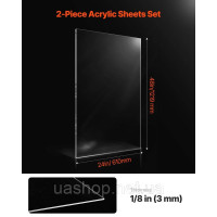 Vevor 315939 Акрилові листи Plexiglass, набір із 2 пластикових листів, 610x1219 мм, товщина 3 мм, прозоре лите пластикове скло для