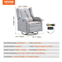 Vevor 314916 Електричне крісло з функцією обертання та ковзання, вантажопідйомність 113,4 кг, крісло з функцією обертання та Vevor 314916 Електричне крісло з функцією обертання та ковзання, вантажопідйомність 113,4 кг, крісло з функцією обертання та