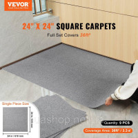 Vevor 315990 Килимова плитка, 61 x 61 см, самоклеюча килимова плитка, килимова плитка з м'якою підкладкою, укладання своїми руками Vevor 315990 Килимова плитка, 61 x 61 см, самоклеюча килимова плитка, килимова плитка з м'якою підкладкою, укладання своїми руками