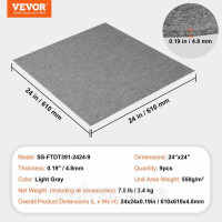 Vevor 315990 Килимова плитка, 61 x 61 см, самоклеюча килимова плитка, килимова плитка з м'якою підкладкою, укладання своїми руками Vevor 315990 Килимова плитка, 61 x 61 см, самоклеюча килимова плитка, килимова плитка з м'якою підкладкою, укладання своїми руками