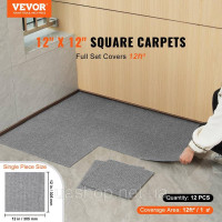Vevor 315993 Килимова плитка 12 x 12 дюймів, самоклеюча килимова підлога з м’якою підкладкою, легке встановлення своїми руками для Vevor 315993 Килимова плитка 12 x 12 дюймів, самоклеюча килимова підлога з м’якою підкладкою, легке встановлення своїми руками для