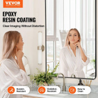 Vevor 316046 Прямокутне настінне дзеркало VEVRO Дзеркало для макіяжу 1828x915x25 мм Дзеркало для ванної кімнати Vevor 316046 Прямокутне настінне дзеркало VEVRO Дзеркало для макіяжу 1828x915x25 мм Дзеркало для ванної кімнати