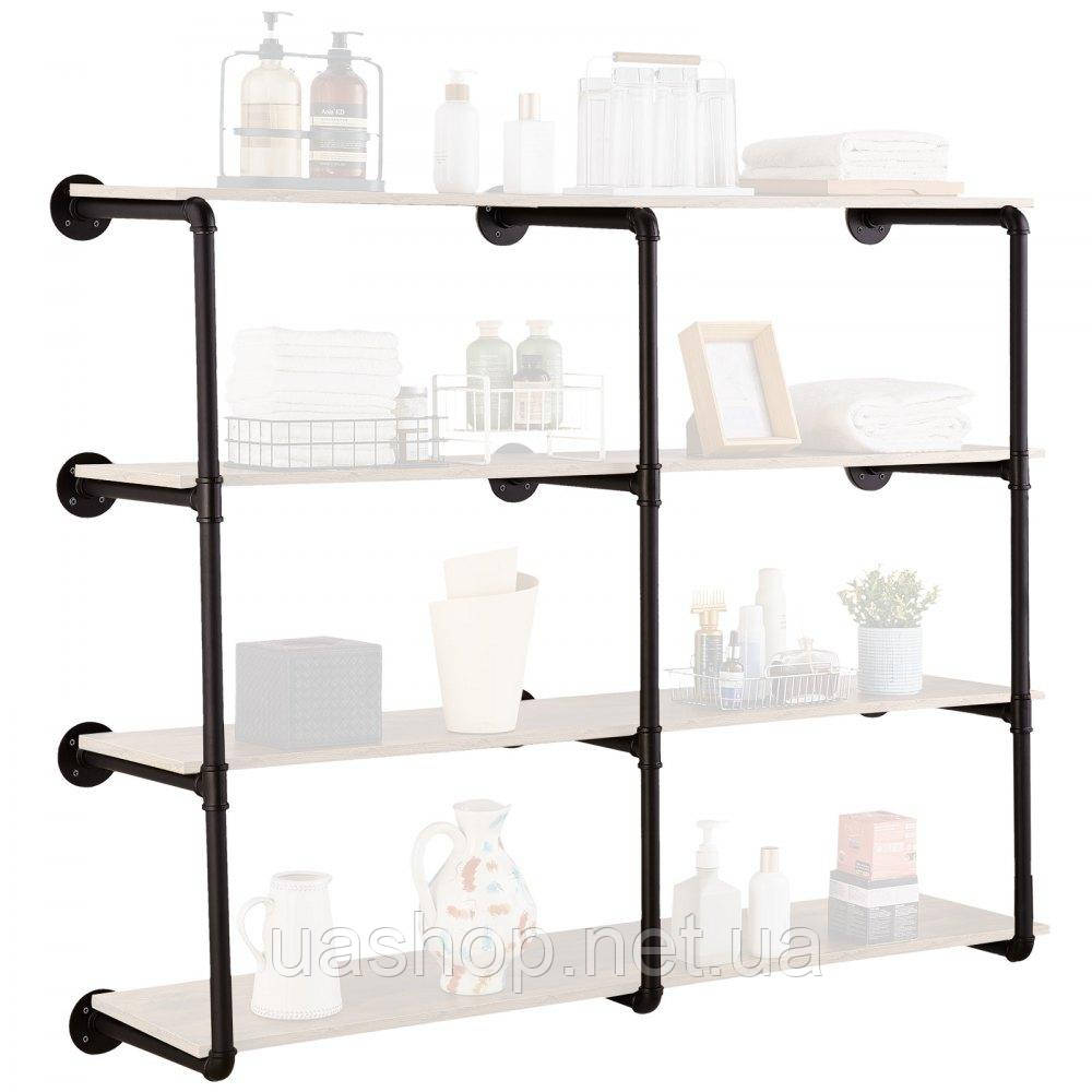 Vevor 314964 3x Shelf Tubes Плаваюча полиця Промислова полиця для труб Настінна полиця 4 рівні 30см