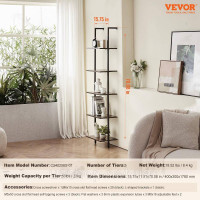 Vevor 314967 Плаваюча полиця Полиця-драбина з металевою рамою Книжкова полиця 5 ярусів 40x30 см чорний Vevor 314967 Плаваюча полиця Полиця-драбина з металевою рамою Книжкова полиця 5 ярусів 40x30 см чорний