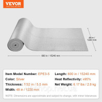 Vevor 316059 15мх122см плівка ізоляційна плівка теплоізоляційна плівка тепловідбивна плівка товщиною 5,5мм Vevor 316059 15мх122см плівка ізоляційна плівка теплоізоляційна плівка тепловідбивна плівка товщиною 5,5мм