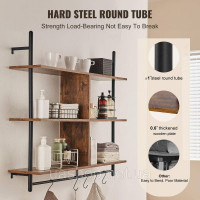 Vevor 314977 Плаваюча полиця Промислова полиця для труб Настінна полиця Полиця Труби 3 рівня 105x24см