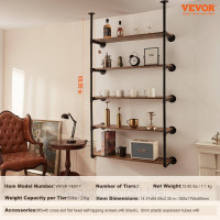 Vevor 314978 2x Shelf Tubes Плаваюча полиця Промислова полиця для труб Настінна полиця 5 рівнів 30см Vevor 314978 2x Shelf Tubes Плаваюча полиця Промислова полиця для труб Настінна полиця 5 рівнів 30см