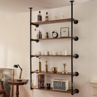 Vevor 314978 2x Shelf Tubes Плаваюча полиця Промислова полиця для труб Настінна полиця 5 рівнів 30см Vevor 314978 2x Shelf Tubes Плаваюча полиця Промислова полиця для труб Настінна полиця 5 рівнів 30см