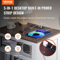 Vevor 315013 тумбочка тумбочка USB розетка тумба біла в стилі кантрі