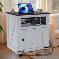 Vevor 315013 тумбочка тумбочка USB розетка тумба біла в стилі кантрі