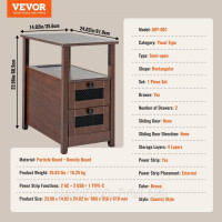 Vevor 315016 Тумба VEтумбочка, USB-розетка, тумба, шафа для зберігання Vevor 315016 Тумба VEтумбочка, USB-розетка, тумба, шафа для зберігання