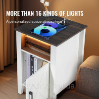 Vevor 315019 VEтумба квадратна тумбочка USB 2 шт. Тумбочка LED підсвічування