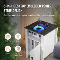 Vevor 315019 VEтумба квадратна тумбочка USB 2 шт. Тумбочка LED підсвічування