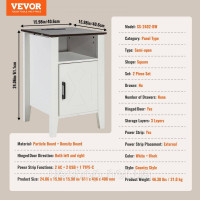 Vevor 315019 VEтумба квадратна тумбочка USB 2 шт. Тумбочка LED підсвічування