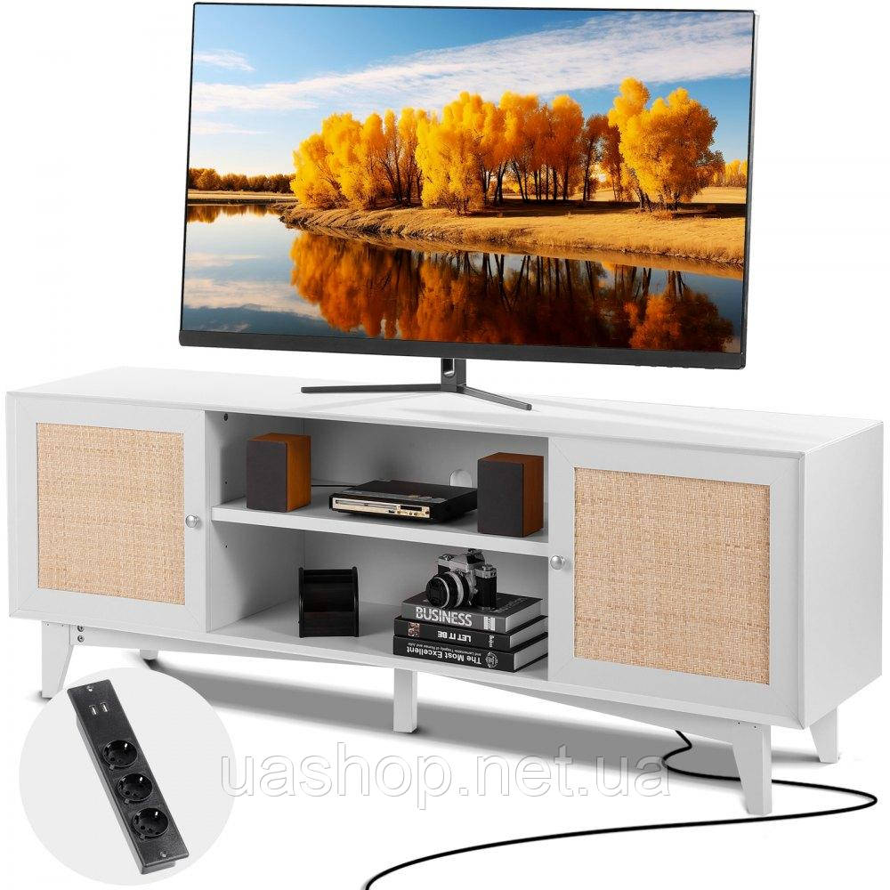 Vevor 315048 Тумба під ТВ з ротанга 191см ТВ Бохо Тумба під ТВ біла