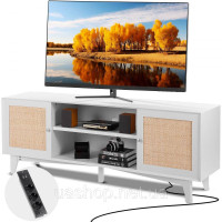 Vevor 315048 Тумба під ТВ з ротанга 191см ТВ Бохо Тумба під ТВ біла