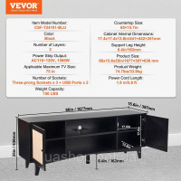 Vevor 315047 Тумба під ТВ з ротанга 191см ТВ Бохо Тумба ТВ Тумба ТВ Чорна