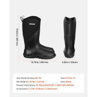 Vevor 316183 Робоче взуття Захисне взуття Неопренові гумові робочі черевики Розмір 13 США Vevor 316183 Робоче взуття Захисне взуття Неопренові гумові робочі черевики Розмір 13 США