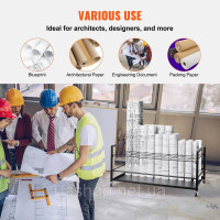 Vevor 315056 Blueprint Storage Rack 50 Slots Mobile Roll File Holder