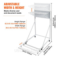 Vevor 315055 Mobile Plan Storage Rack Construction Plan Holder 12 поворотних кронштейнів
