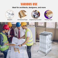 Vevor 315055 Mobile Plan Storage Rack Construction Plan Holder 12 поворотних кронштейнів