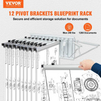 Vevor 315057 Настінне кріплення Blueprints Держатель Blueprint 12 обертових кронштейнів Vevor 315057 Настінне кріплення Blueprints Держатель Blueprint 12 обертових кронштейнів