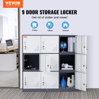 Vevor 315060 Шафа для роздягальні шафа для роздягальні, 9-дверна шафа для зберігання, шафа для гардероба на 9 відділень,