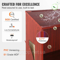 Vevor 315066 Стійка для подіуму Podium Stand 47 на коліщатках з відсіком для зберігання Коричневий Vevor 315066 Стійка для подіуму Podium Stand 47 на коліщатках з відсіком для зберігання Коричневий