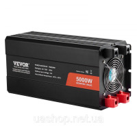 Vevor 316230 Синусоїдальний інвертор 5000 Вт постійного струму 12 В на змінний струм 230 В Інвертор з 2 розетками змінного струму