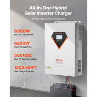 Vevor 316234 Hybrid Solar Inverter 6kW 220/230V WIFI інтегрований 120A MPPT контролер
