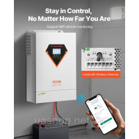 Vevor 316234 Hybrid Solar Inverter 6kW 220/230V WIFI інтегрований 120A MPPT контролер