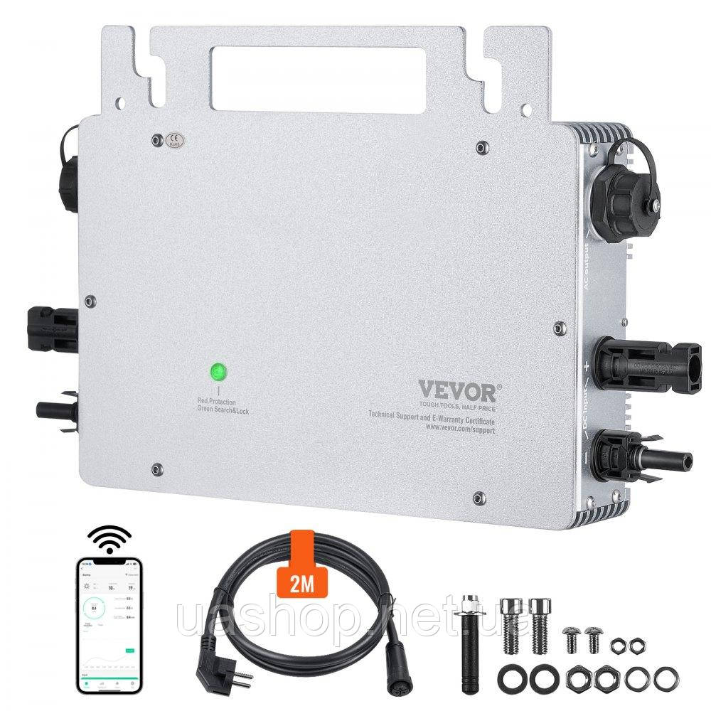 Vevor 316241 Мікроінвертор Solar Grid Tie Micro Inverter 600W Водонепроникний сонячний мікроінвертор IP67, віддалений моніторинг