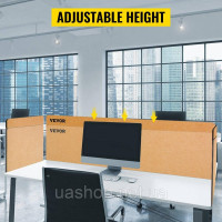 Vevor 315096 3x Настільна перегородка 152x61см + 61x61см Акустична настільна перегородка Екран конфіденційності з поліефірного Vevor 315096 3x Настільна перегородка 152x61см + 61x61см Акустична настільна перегородка Екран конфіденційності з поліефірного