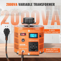 Vevor 316245 Трансформатор змінної напруги 2000VA зі змінною напругою, 6,6 ампер, вхід 230 В, вихід 0-300 В, стабілізатор змінної Vevor 316245 Трансформатор змінної напруги 2000VA зі змінною напругою, 6,6 ампер, вхід 230 В, вихід 0-300 В, стабілізатор змінної